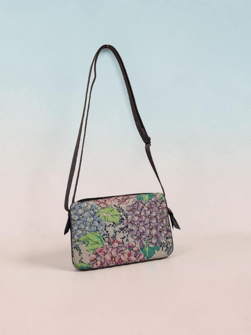 Vera Bradley Quilted Hydrangeas Purple Crossbody Bag with Floral Embroidery - Picture 3 of 11